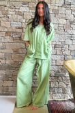 Rustic Nature Linen Blend Pocket Tee Washed Lawn